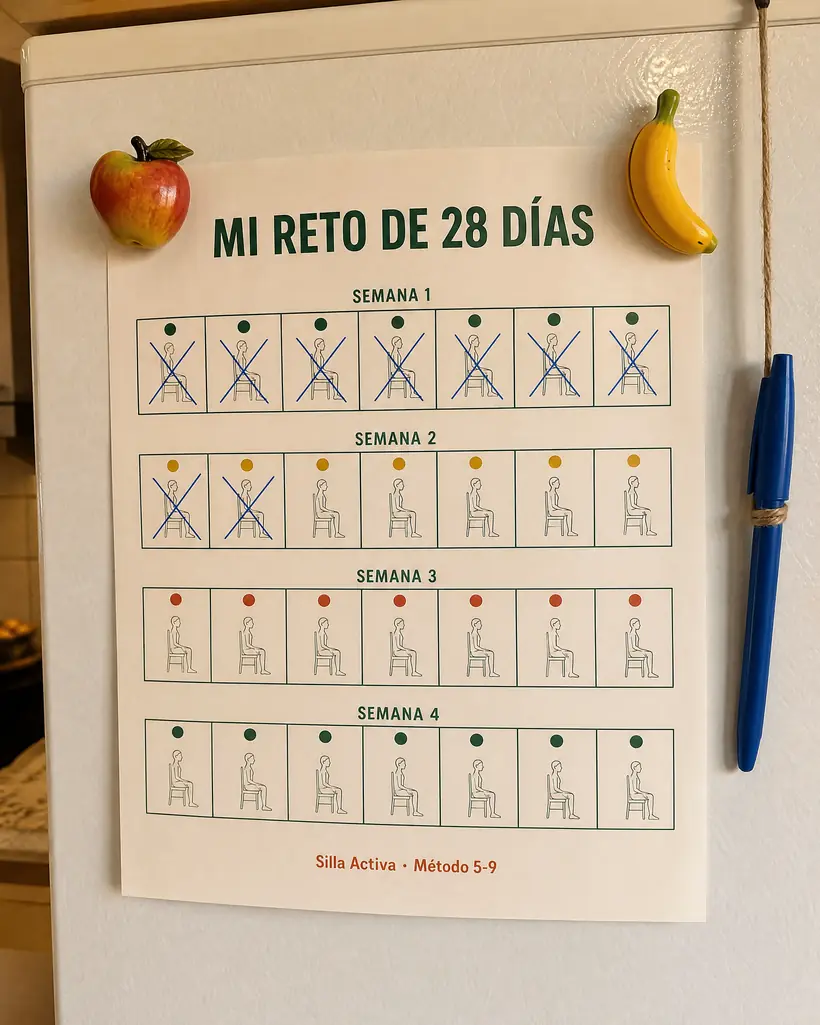 El calendario de 28 días pegado en una heladera